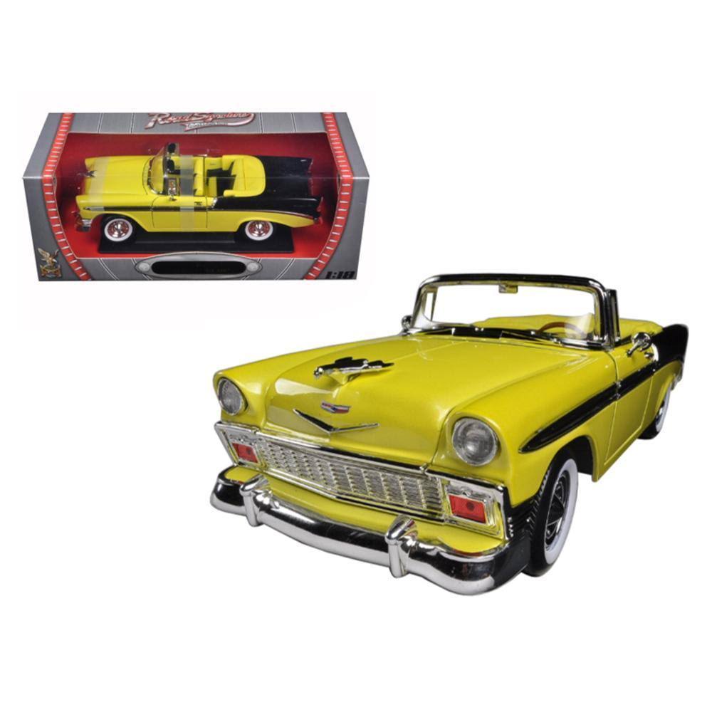 1956 Chevrolet Bel Air Convertible Blue 1/18 Diecast Car Model by Road Signature
