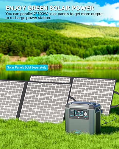 2000W Portable Power Station 1572Wh Solar Generator,Recharge 0-80% Within 1 Hour,E-VSZ Mode Up To 3000W,E-UPS, Portable Generator Solar Power Station for Outdoor Camping/RV/Home Use