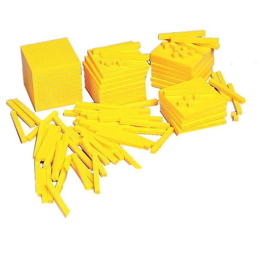 School Smart Beginning Base Blocks Kit - Set of 10 - Yellow