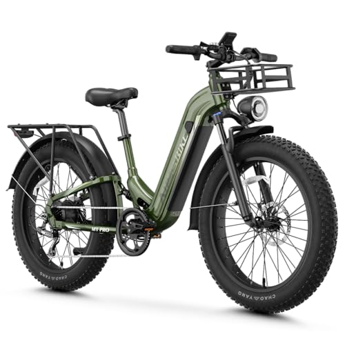 M1 Pro Electric Bike, 1800W Peak Motor Electric Bike for Adults, 48V 17.5Ah, 26'' x 4.0'' Fat Tire Electric Mountain Bike, Ebike with 85 Miles, 36MPH, 7 Speed 110Nm and Dual Suspension