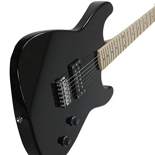 Davison Guitars Full Size Black Electric Guitar with Amp, Case and Accessories Pack Beginner Starter Package