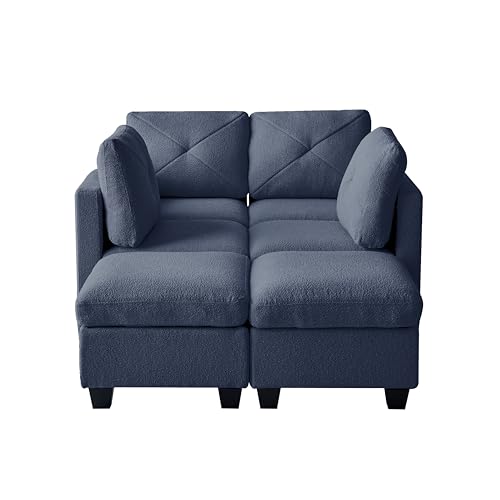 Casa Andrea Milano Modular Sectional Sofa, Boucle Fabric Convertible U Shaped Couch with Storage, 6 Seat Modular Sectional Sofa Couch with Chaise for Living Room, Apartment