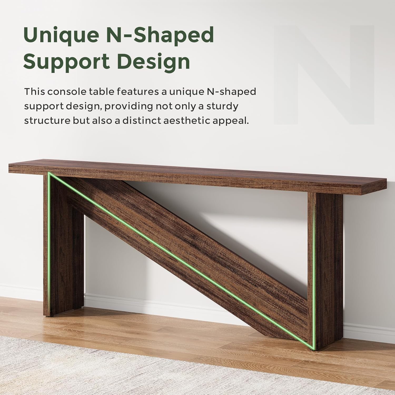 Console Table with LED Lights, 70.86" Long Sofa Table Behind Couch, Narrow Wood Entryway Table, Farmhouse Foyer Table, Industrial Console Table for Entryway, Living Room, Hallway, Rustic Brown