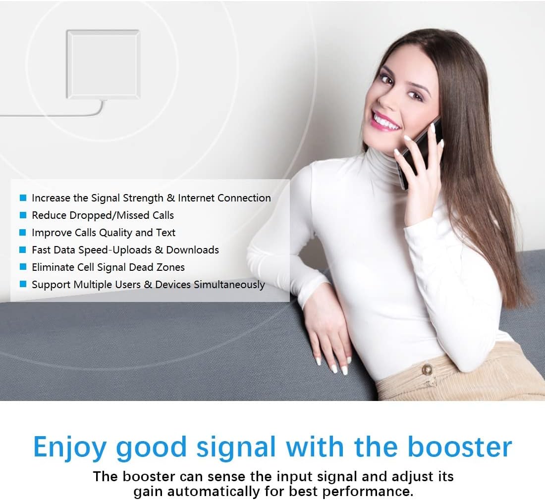 Cell Phone Signal Booster for Home GSM 3G 4G LTE 5G Cell Phone Booster Support All U.S. Carriers Verizon AT&T U.S. Cellular Sprint Straight Talk Cell Signal Amplifier Repeater Up to 4000 sq.ft