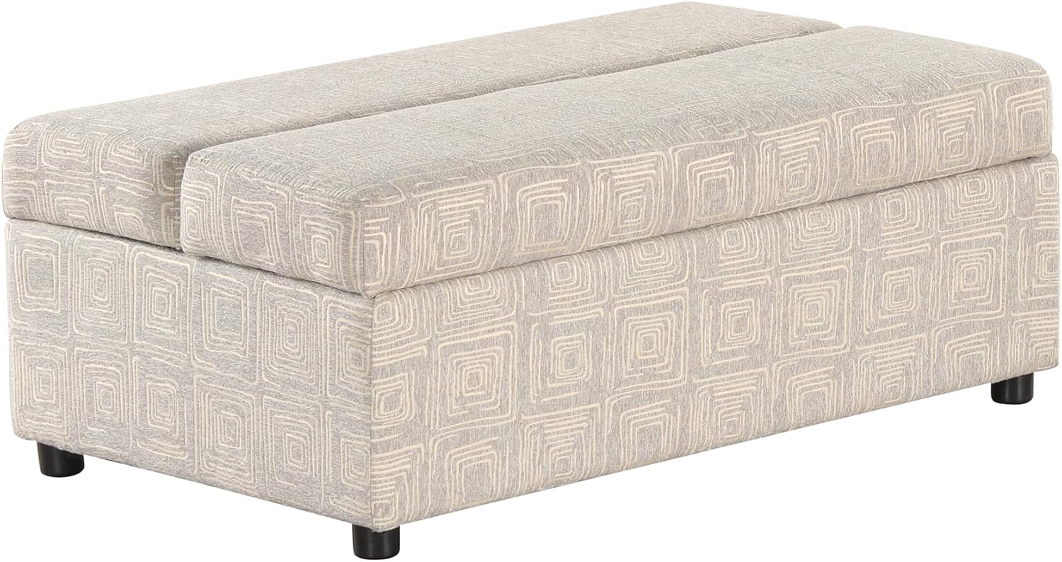 Twin Size Folding Ottoman Sleeper Bed with Mattress Convertible Guest Bed Light Gray Modern Couch for Bedroom,Apartment Sofa,Office Couch