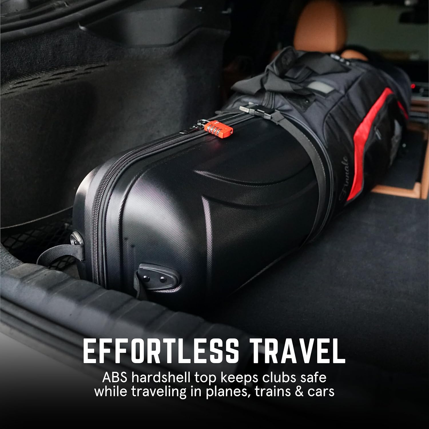 Golf Travel Bags for Airlines with Hard Case Top - Golf Travel Bag with 1680D Ballistic Nylon & Tank Wheels - Compact Design with TSA Lock and Dust Bag - Light & Easy to Maneuver Golf Travel Cover