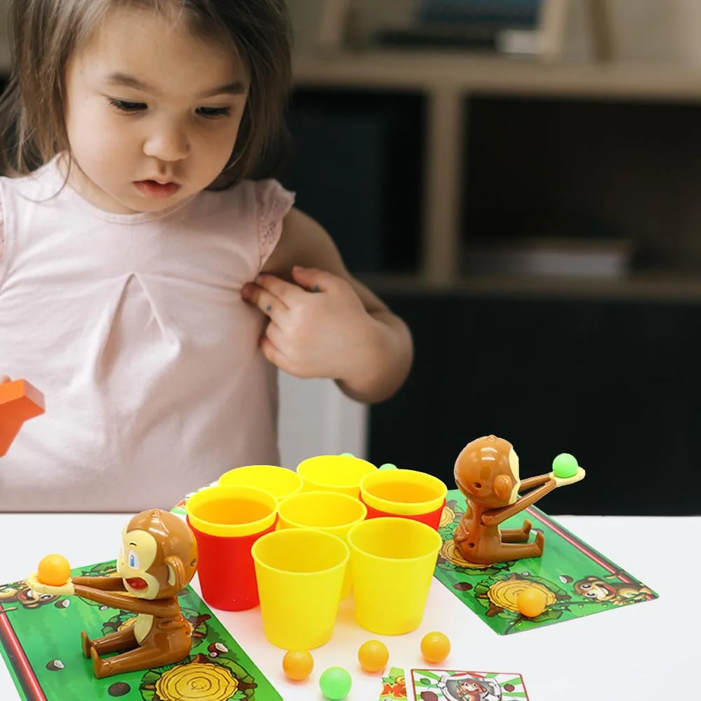 Worallymy Funny Monkey Shooting Basket Toy Party Board Game Parent-child Interactive Puzzle Game Family Battle Board Game