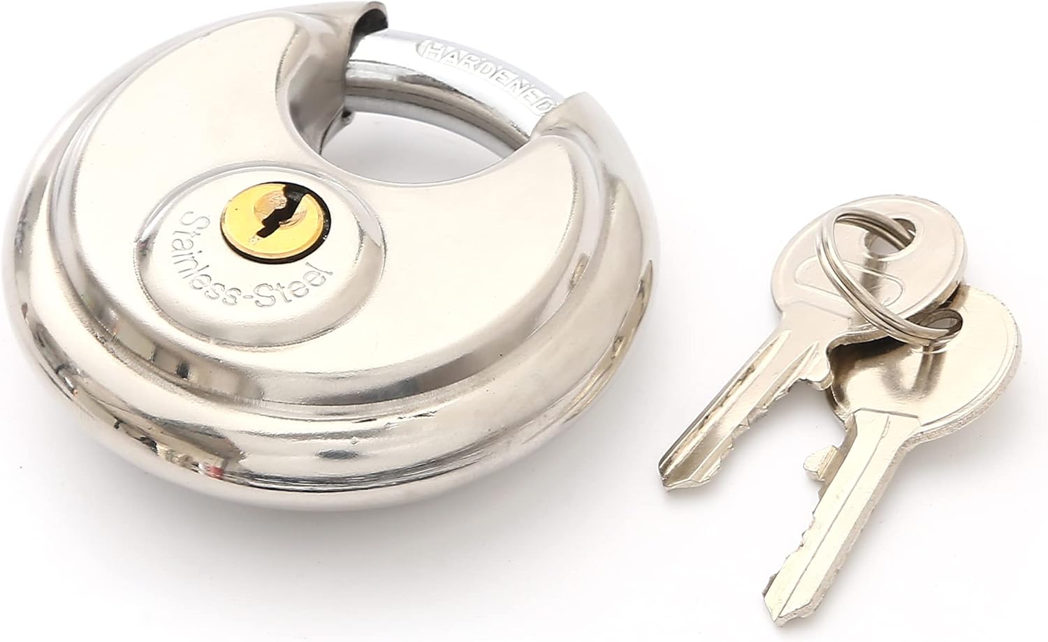 24 Pack Wholesale Lot DISC PADLOCK 80mm Steel Armor Storage Trailer Round lock- Stainless Steel Lock Pack of 2