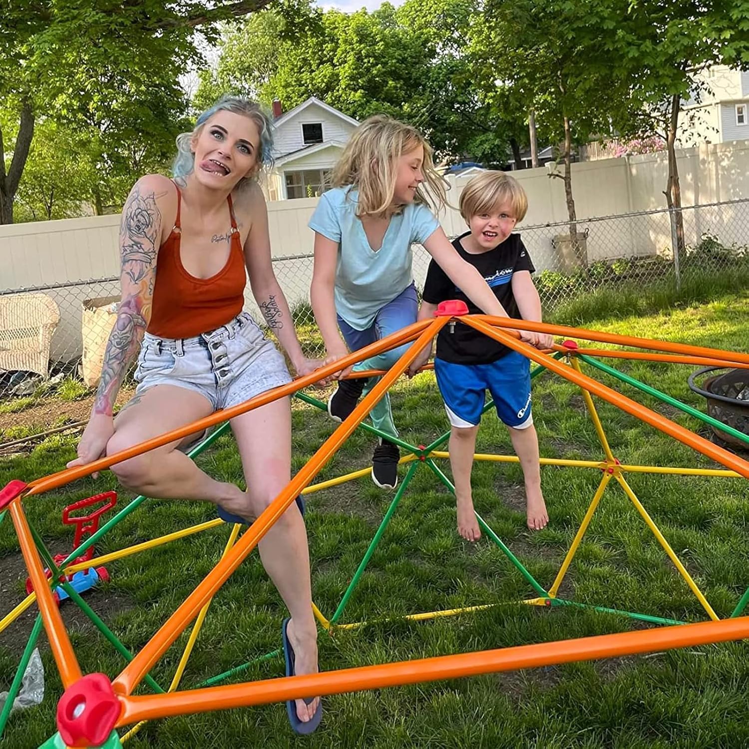 Climbing Dome Upgraded 10FT Climber for Kid 3-10 Jungle Gym Monkey Bar Backyard Geometric Outdoor Play Equipment Toddler Outside Toy