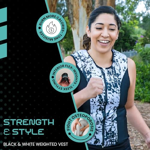 Challenge Weighted Workoutwear Weighted Vest for Women - 4 lb Body Weight Vest with Flexible Thin Weights - Removable Weights for Walking, Running, Cardio, Strength Training, Weight Loss