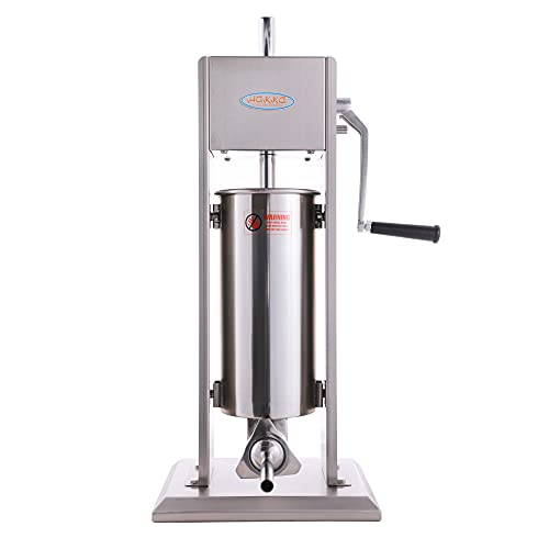 Hakka 15 Lb/7 L Sausage Stuffer 2 Speed Stainless Steel Vertical Sausage Maker