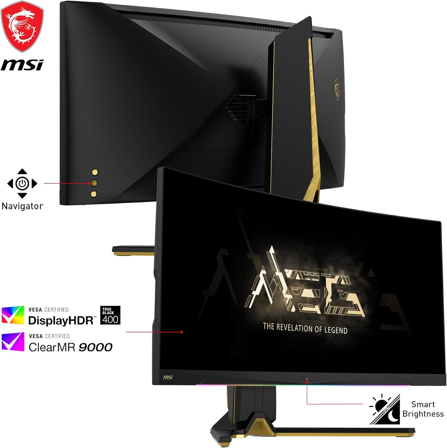 MSI MEG 342C QD OLED, 34" Curved Gaming Monitor, 3440 x 1440 (UWQHD), OLED, 0.1ms, 175Hz, FreeSync Premium, HDR 400, HDMI, DP Port, USB Type C, Tilt, Height