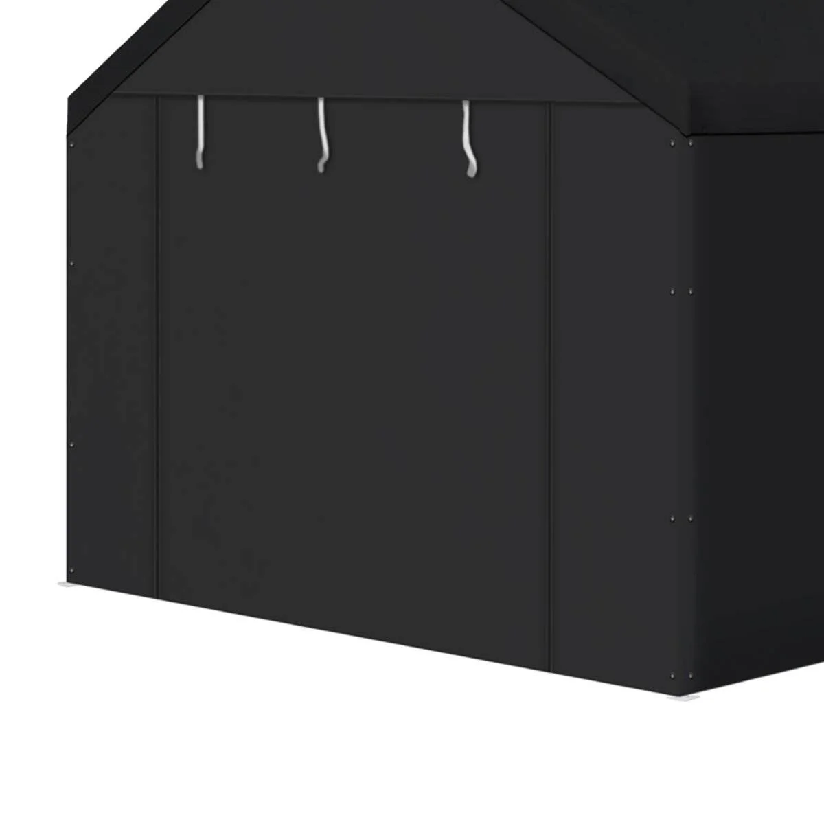 Caravan Canopy Domain 10 x 20 Ft Black Carport Top & Sidewalls w/Anchor Set