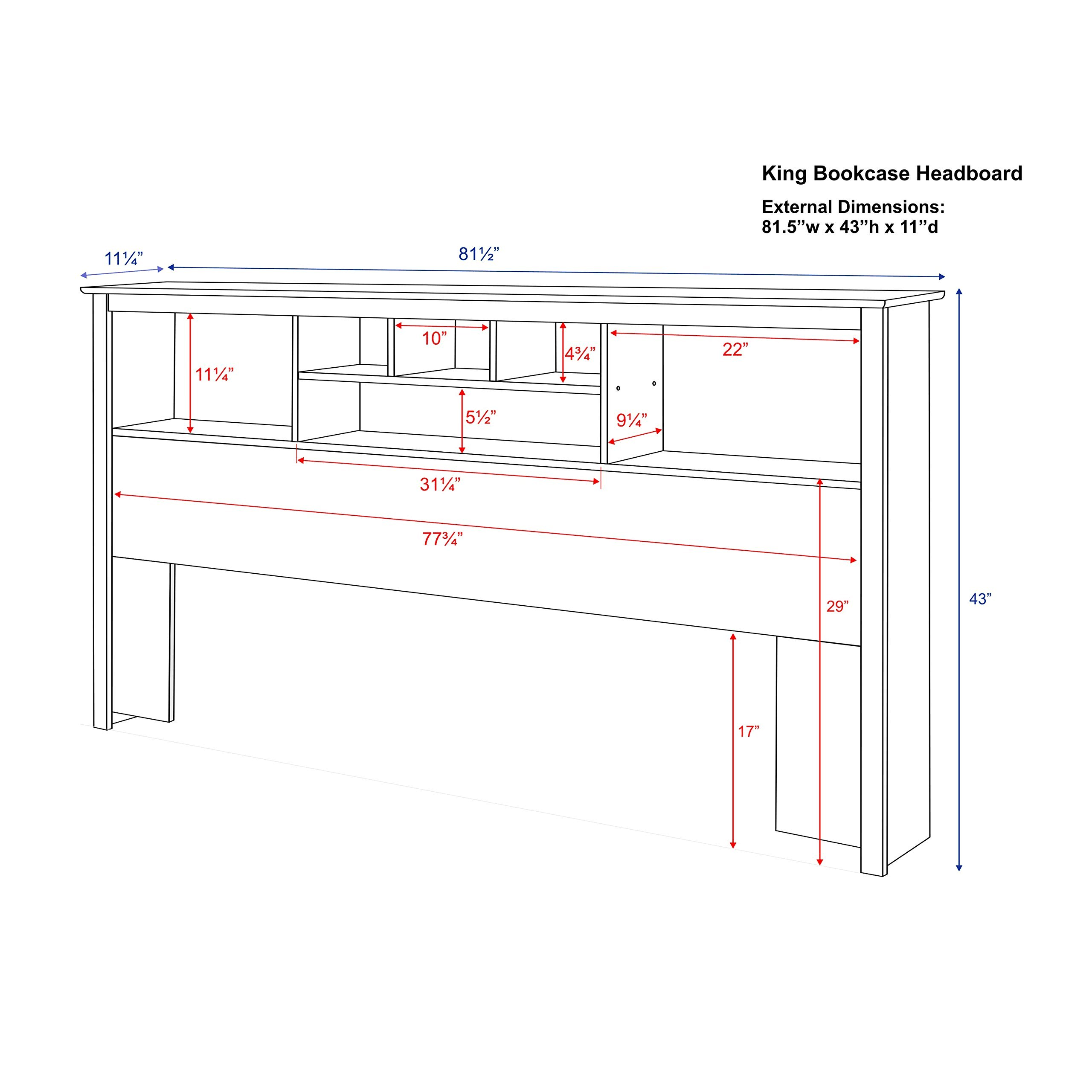 Prepac Black King Bookcase Headboard
