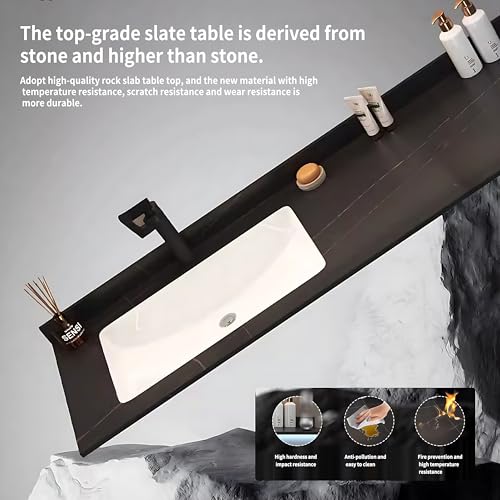 Bathroom Vanity with Sink - Modern Bathroom Sink Cabinet, Floating Vanity Set - includes Bathroom Vanity Cabinet and Led Smart Defog Mirror, with 2 Drawers (48")