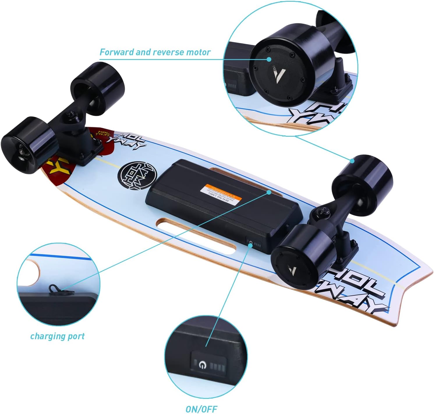 Electric Skateboard Electric Longboard with Remote Control Electric Skateboard,350W Hub-Motor,13 MPH Top Speed，5.5 Miles Range,3 Speed Adjustment，Max Load 160 Lbs,6 Months Warranty