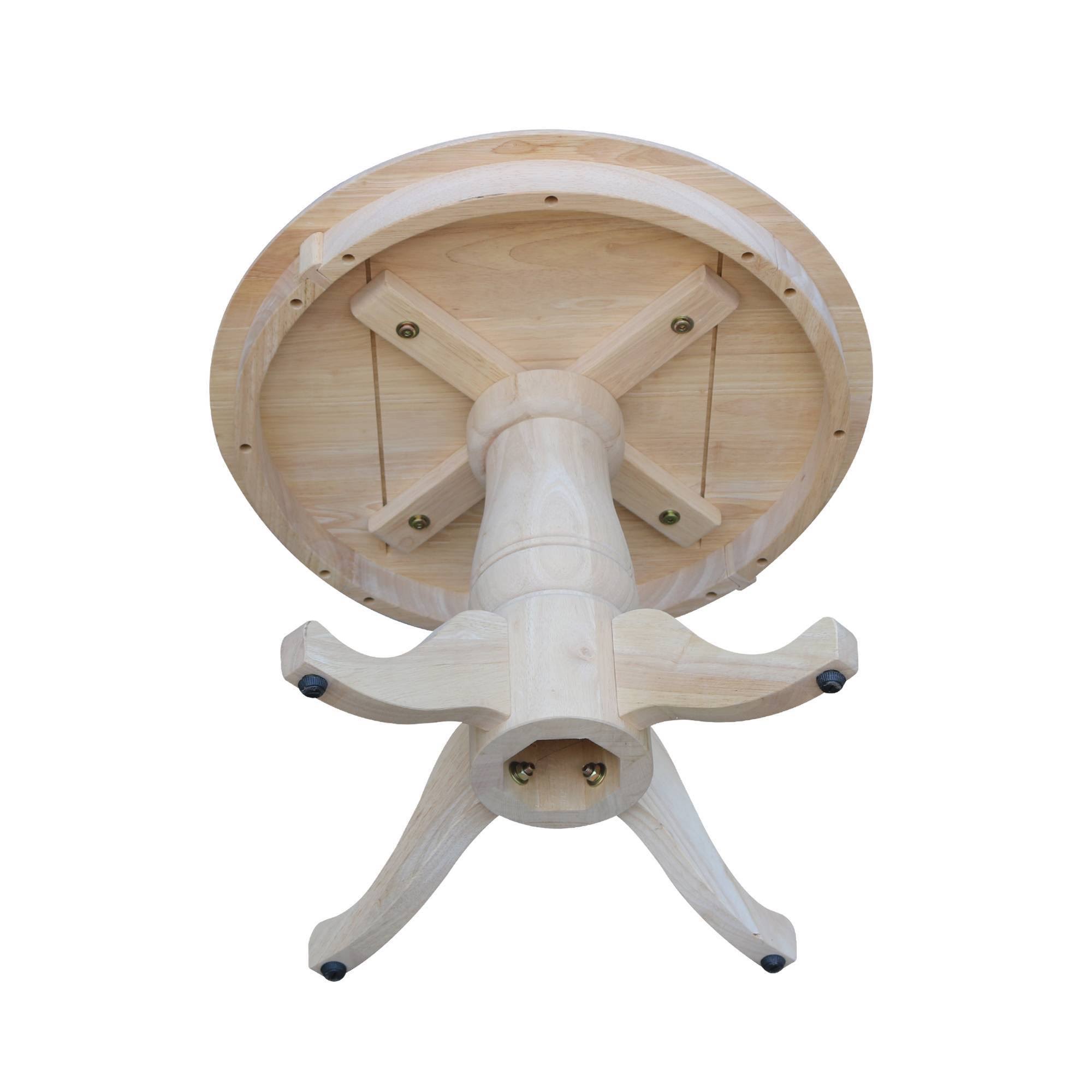 International Concepts Unfinished Round Pedestal Table