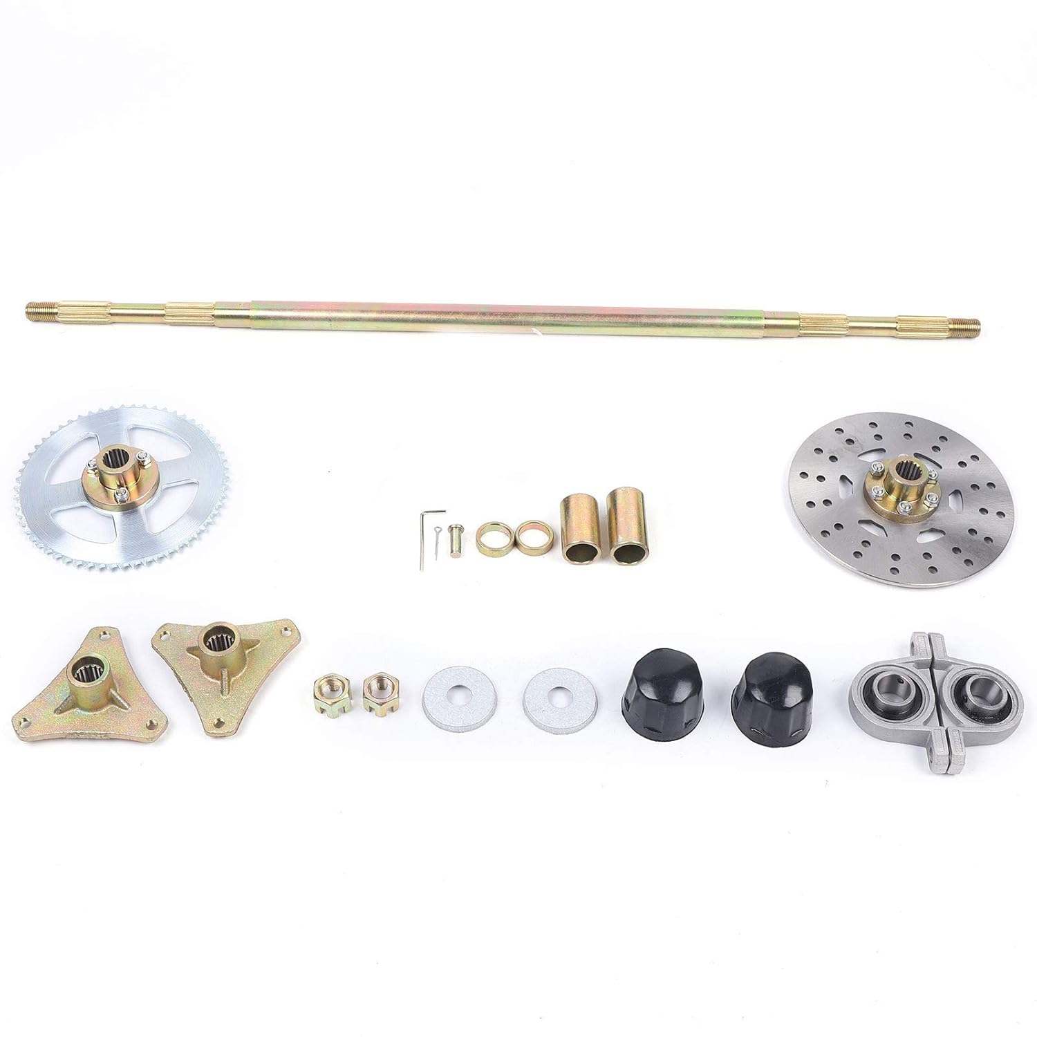 Futchoy Go Kart Rear Axle Assembly Kit Complete Wheel Hub 29" 740mm Go Kart Rear Axle Kit Wheel Hub Set for Quad ATV Go Kart and Many 50cc 70cc 90cc ATV Quads Go Karts