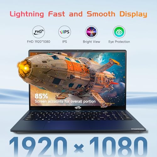 NIMO 15.6 IPS-FHD-Laptop, Intel Pentium 4 Cores N100 8GB RAM 128GB SSD Backlit Keyboard Fingerprint (Beat to i3-1115G4 Up to 3.4GHz) Computer for Student-Home WiFi 6 BT5.2 Win 11