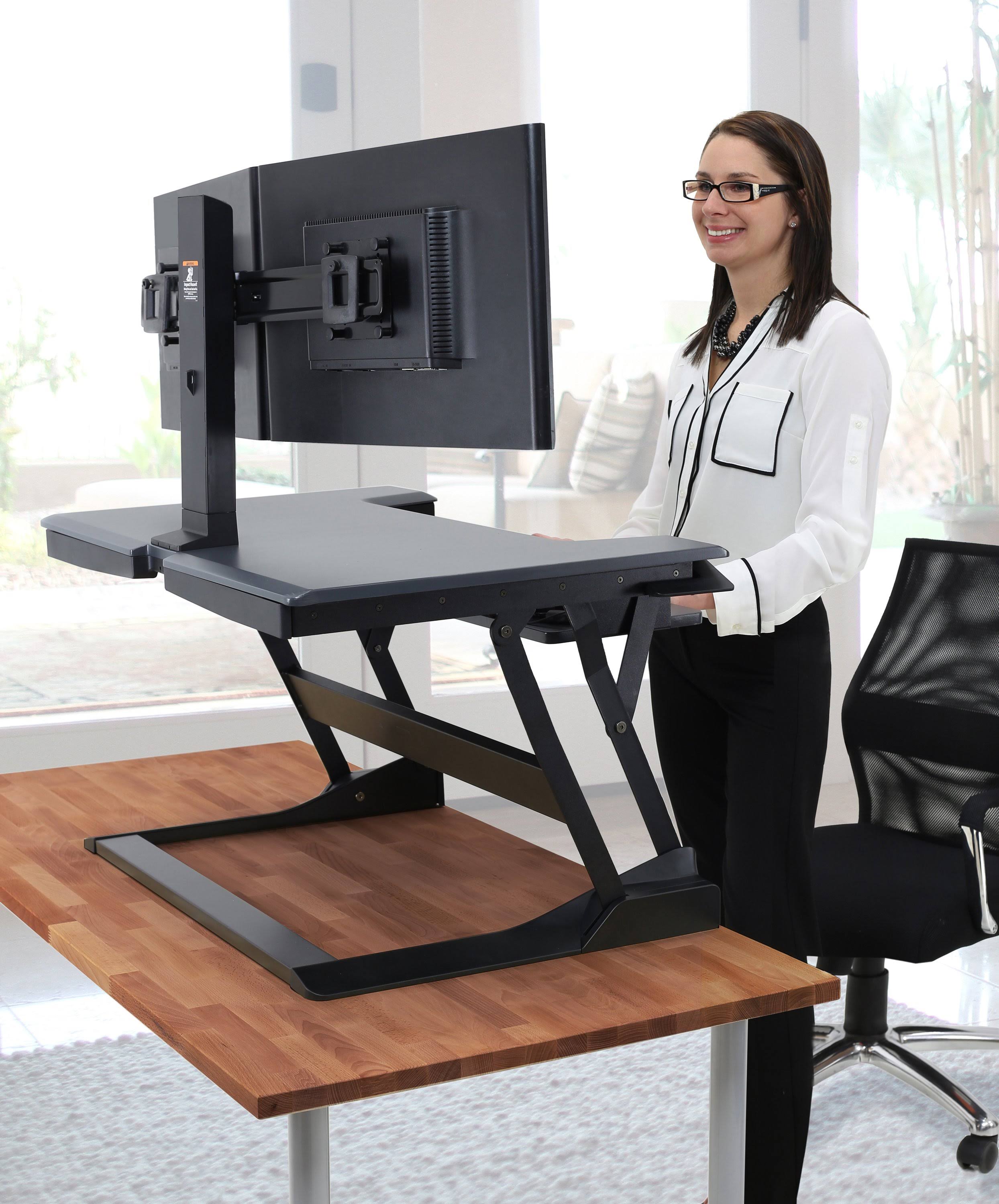 Ergotron WorkFit-T Sit-Stand Desktop Workstation, Black