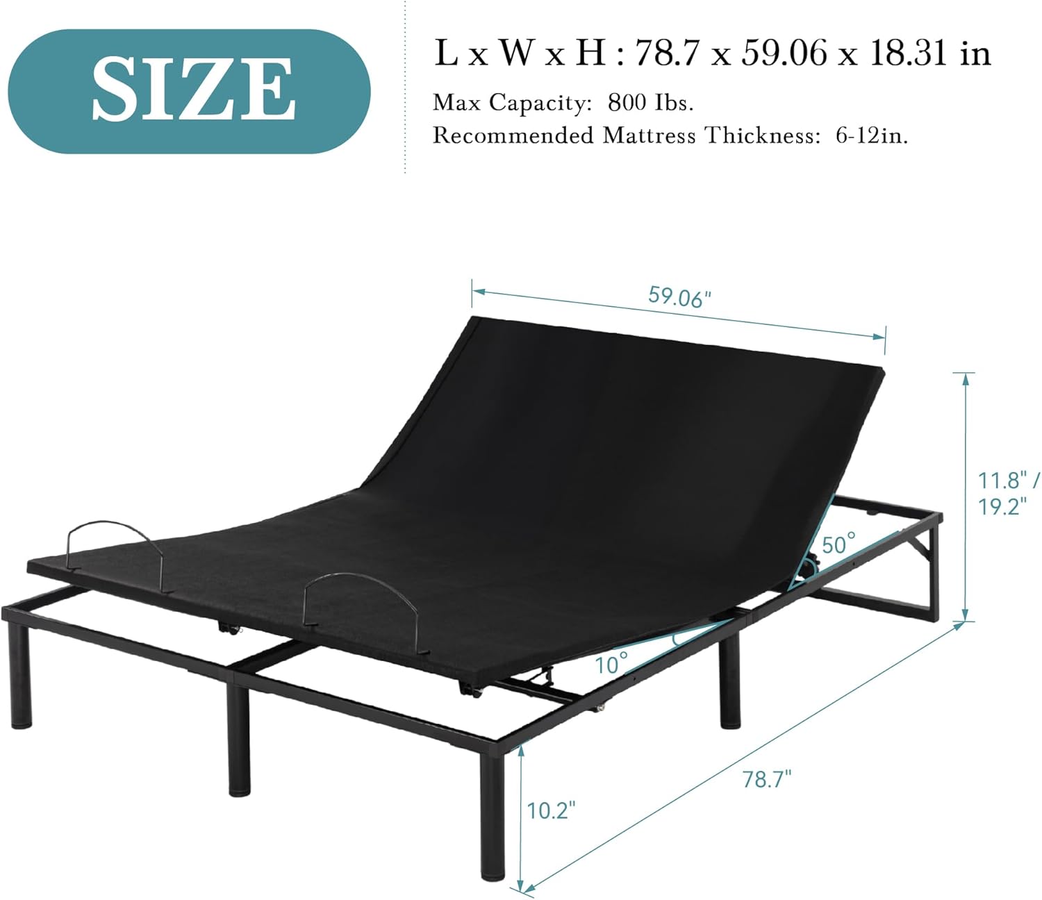 HOOMIC Queen Electric Adjustable Bed Base Frame