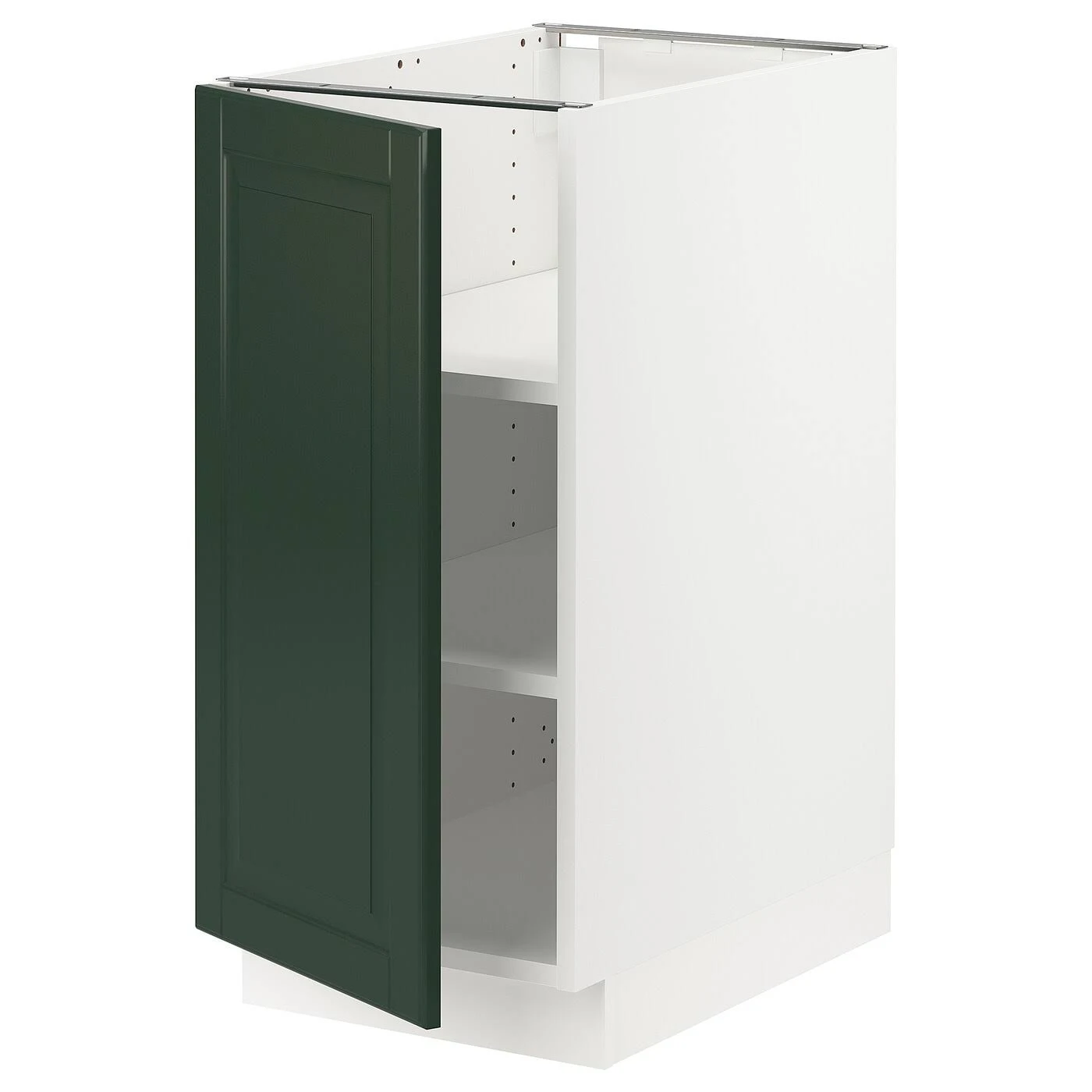 IKEA - SEKTION Base Cabinet with Shelves, white/Bodbyn Dark Green, 15x24x30 49383554