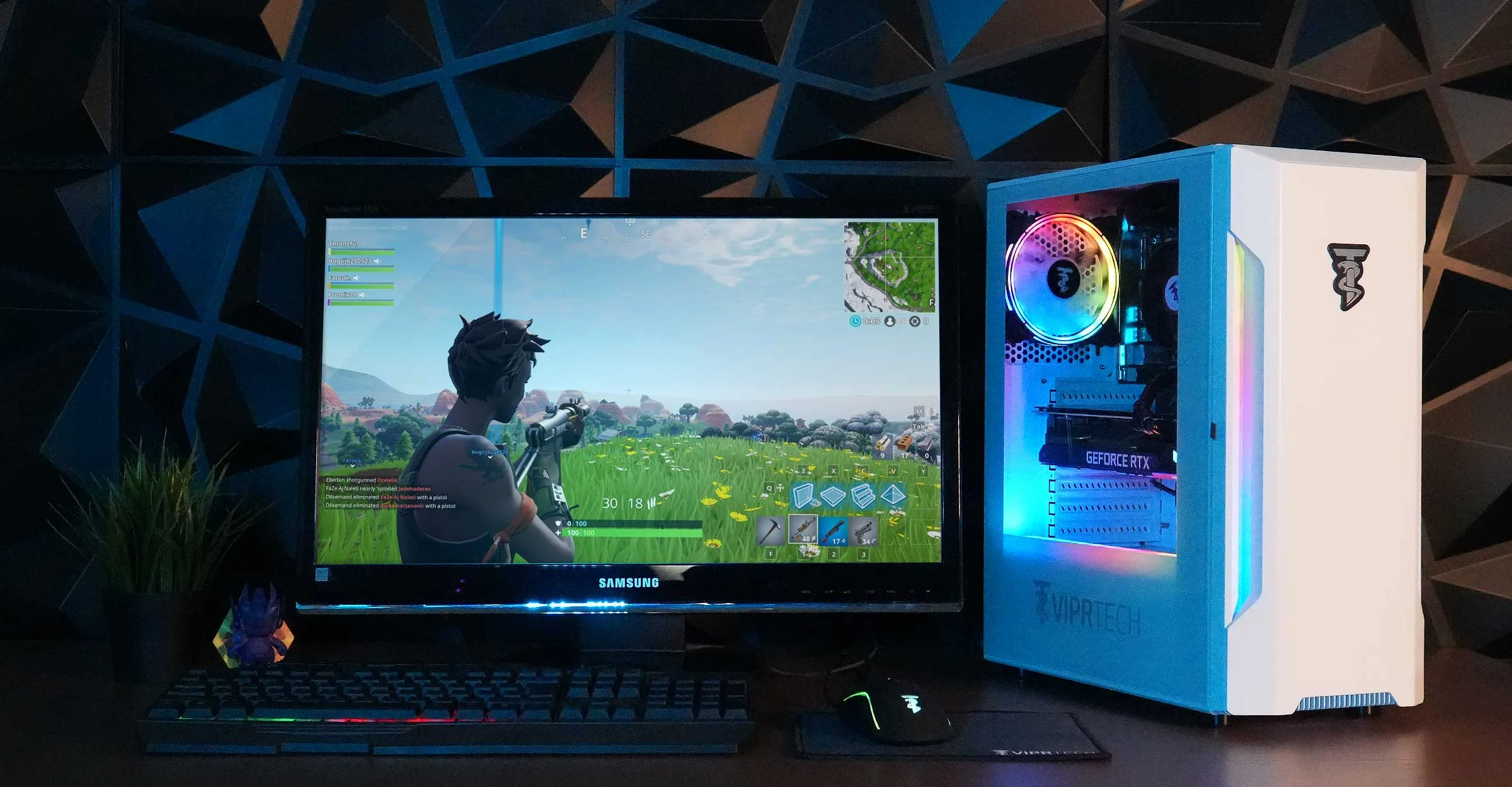 ViprTech Rebel Gaming PC Desktop Computer - AMD Ryzen 5 2600 (12-LCore 3.9Ghz), NVIDIA RTX 3060 12GB, 32GB DDR4 3200 RAM, 1TB NVMe SSD, VR-Ready, Streaming, RGB, Windows 11 Pro, White