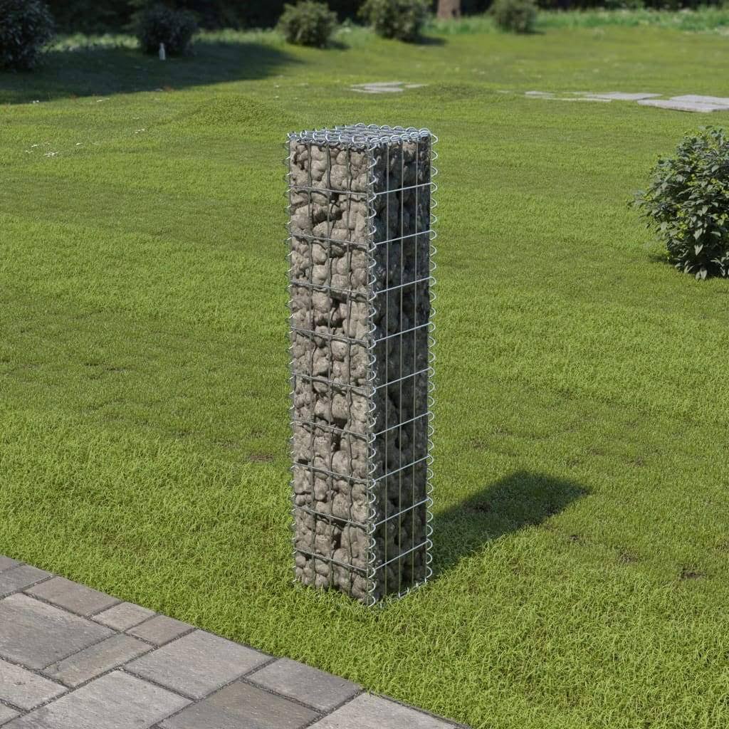 vidaXL Gabion Wall with Covers Galvanized Steel 354x22x19.7x22x19.7x22