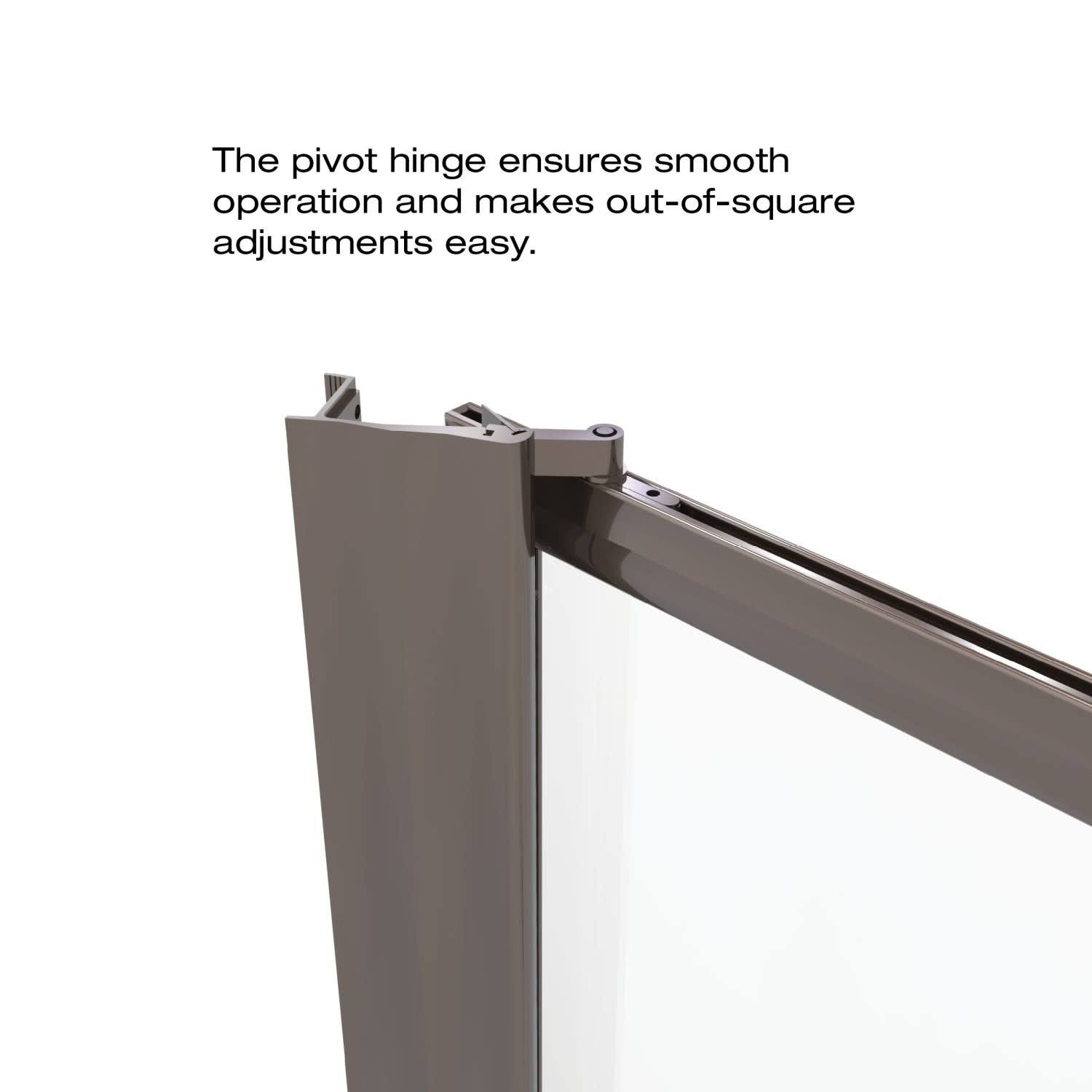 Basco A001-8CL Deluxe 63-1/2x22 High x 32-7/8x22 Wide Pivot Framed Shower Door with Silver