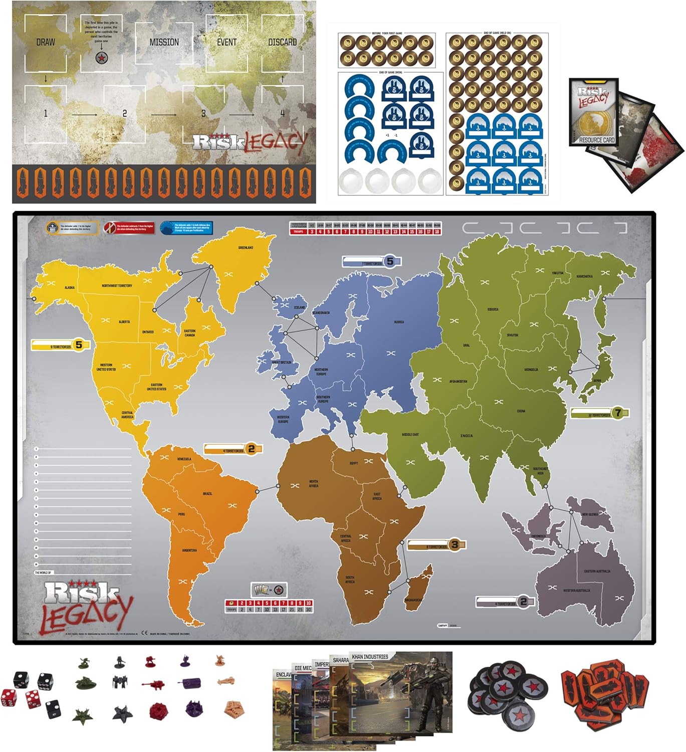 Hasbro Gaming Avalon Hill Risk Legacy Strategy Tabletop Game, Immersive Narrative Game, Miniature Board Game for Ages 13 and Up, for 3-5 Players Pack of 2