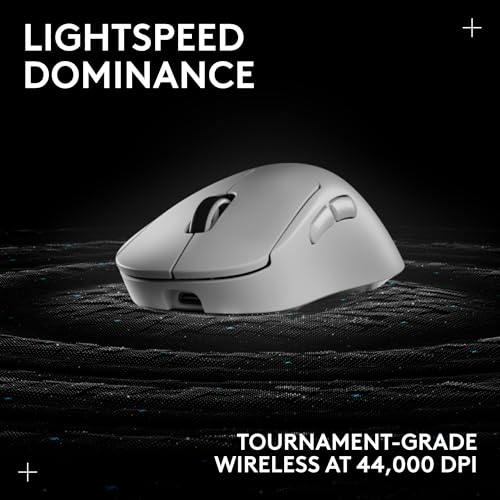 Logitech G PRO X Superlight 2 DEX Wireless Gaming Mouse, 60g pro-Grade Right-Handed Mouse with 5 programmable Buttons, USB-C Charging, 44k DPI Sensor, up to 8 kHz Polling for PC/Mac - White