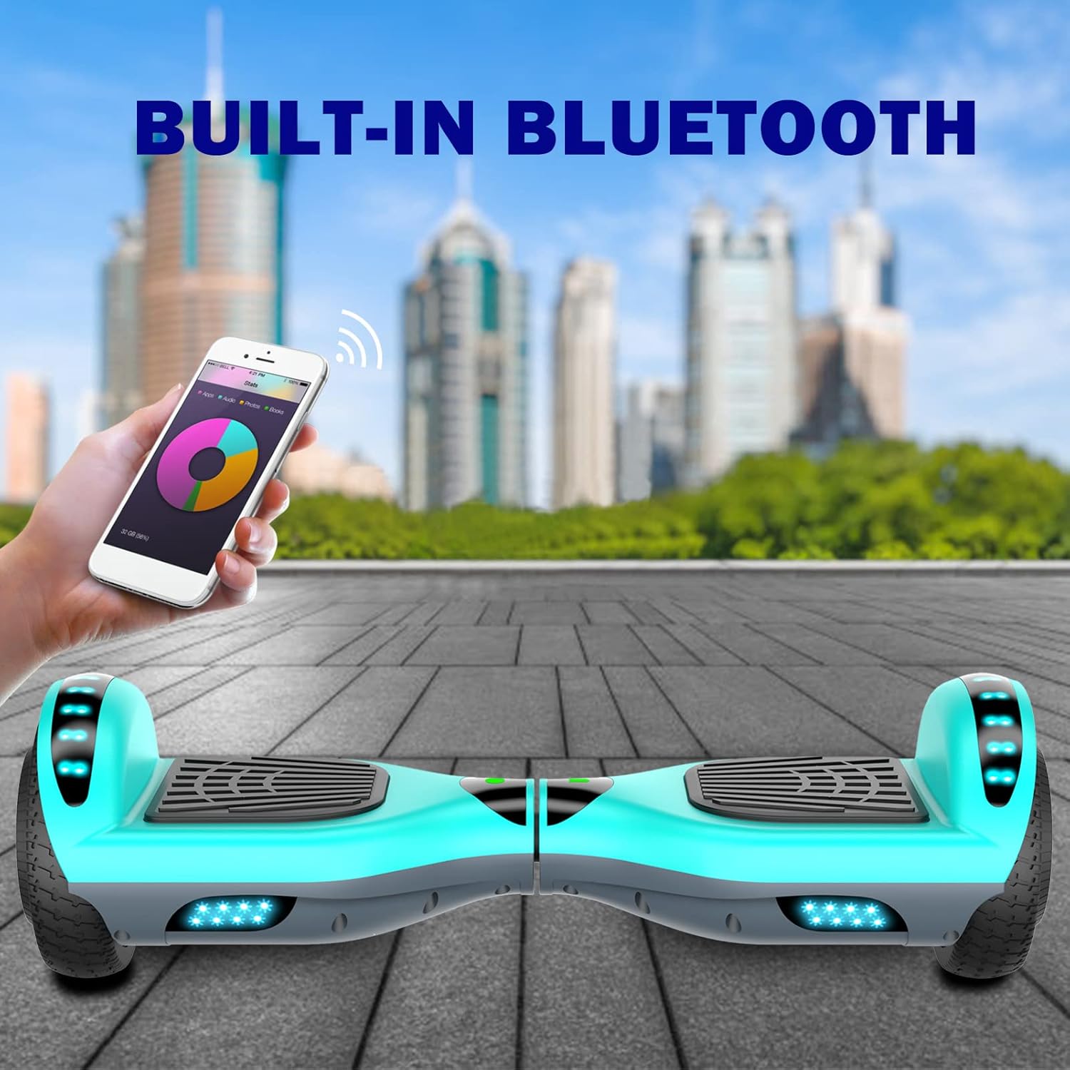 Hoverboard for Kids, 6.5" Two-Wheel Self Balancing Hoverboard Bluetooth (Blue)