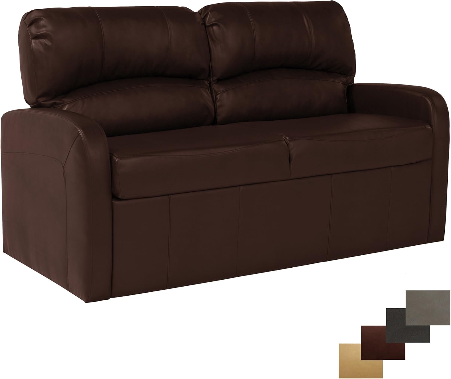 RecPro Charles Collection | 70 RV Jack Knife Sofa w/Arms | RV Sleeper Sofa | RV Couch | RV Living Room (Slideout) Furniture | RV Furniture | Camper Furniture | Toffee