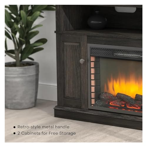 Tv cabinet, 48 Inch Electric Fireplace Tv Cabinet Furniture for Modern Television Stands Entertainment Center with 28" Fireplace Stand(48 inch)