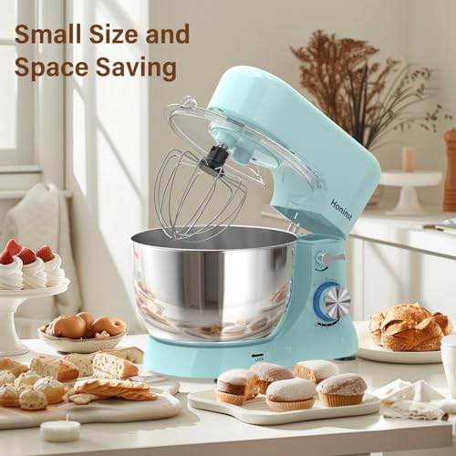 Honinst Stand Mixer, 3-In-1 10-Speed 660W 6QT Tilt-Head Food Mixer, Electric Mixer with Bowl, Dough Hook, Whisk and Beater, Kitchen Mixer for Baking, Cake and Most Home Cooks