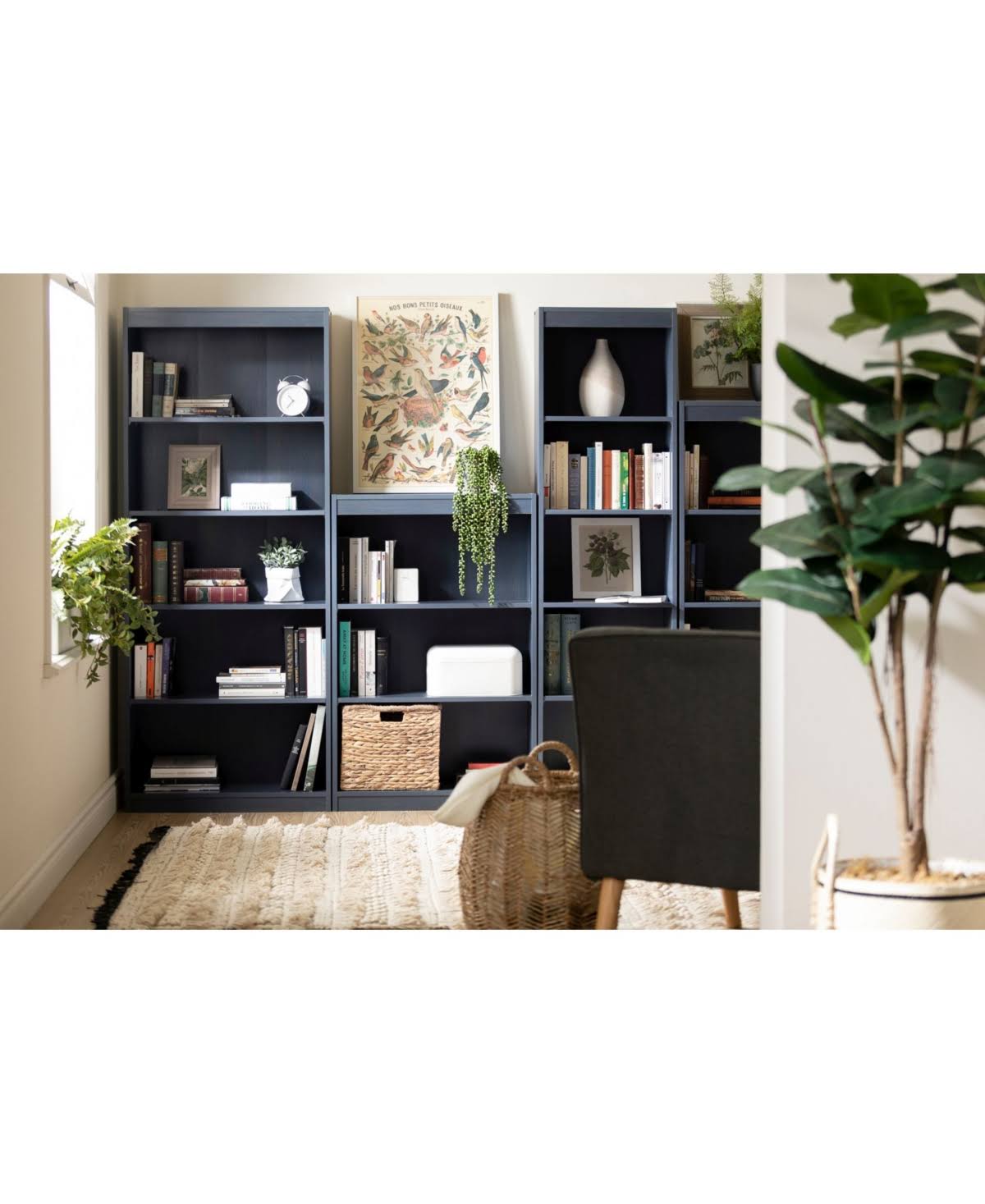 South Shore Axess 4-Shelf Bookcase, Blueberry