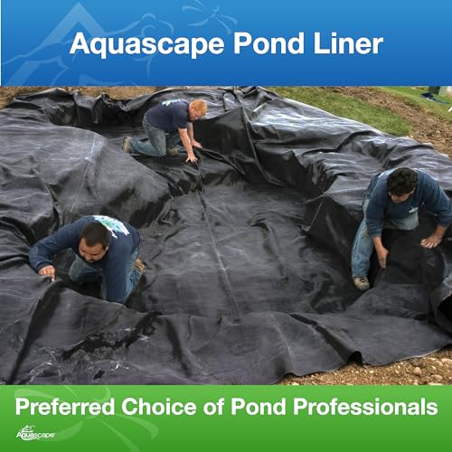 Aquascape 85039 PRO Grade Fish-Safe 45 MIL EPDM Pond Liner, 10-ft x 8-ft, 80 sq ft, Black