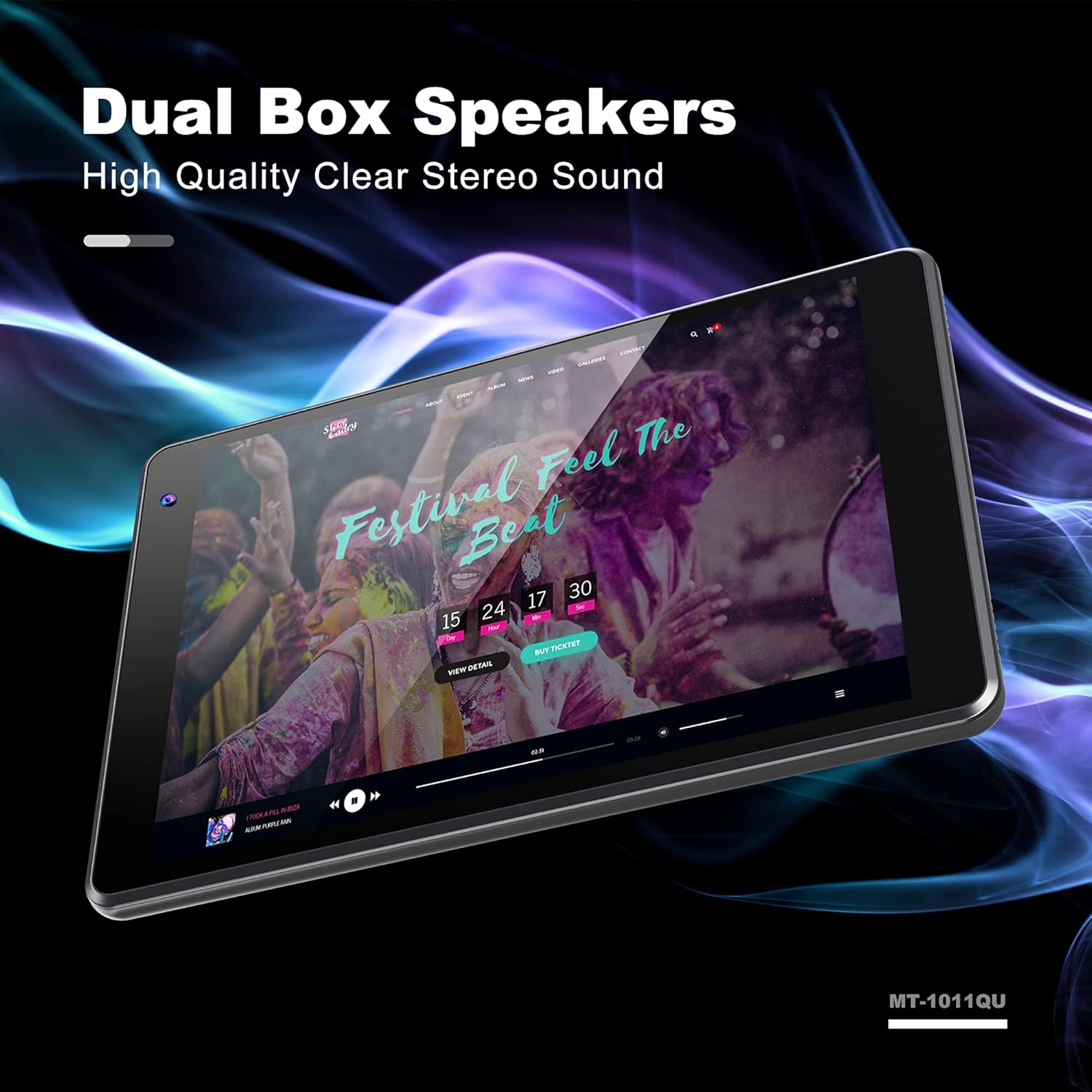 Tablets, Android Tablet 7 inch,Google Certified Android 10, 32GB Storage, Quad-Core Processor, IPS HD Display, Dual Camera, Dual Camera, Wi-Fi, Bluetooth,TJD (Black &Red