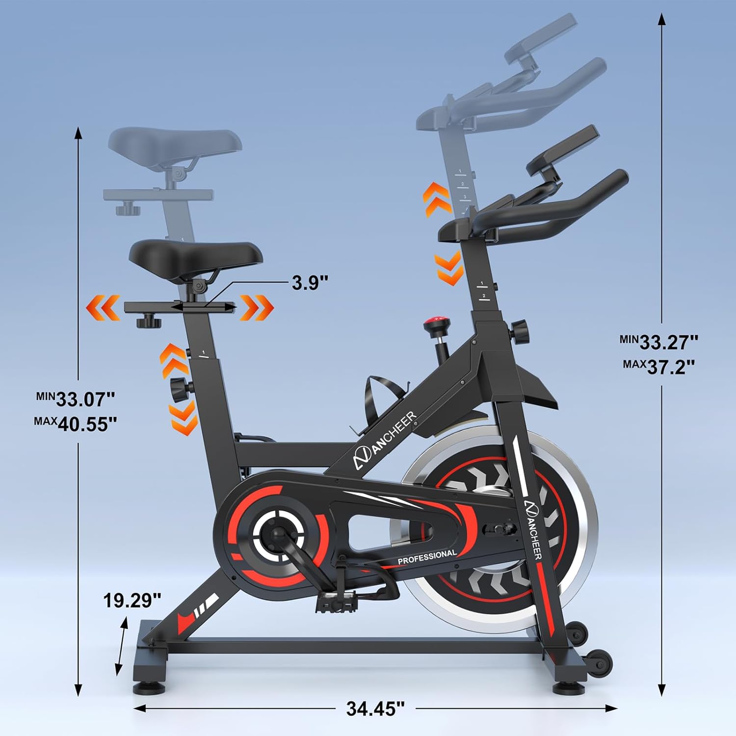 ANCHEER Stationary Bikes for Home, Exercise Bike , Spin Bike with LCD Monitor with Pulse iPad Holder Heavy Flywheel Silent and Smooth Belt Driven Reduce Pressure on the Knee Joints Cardio Workout for Home Gym