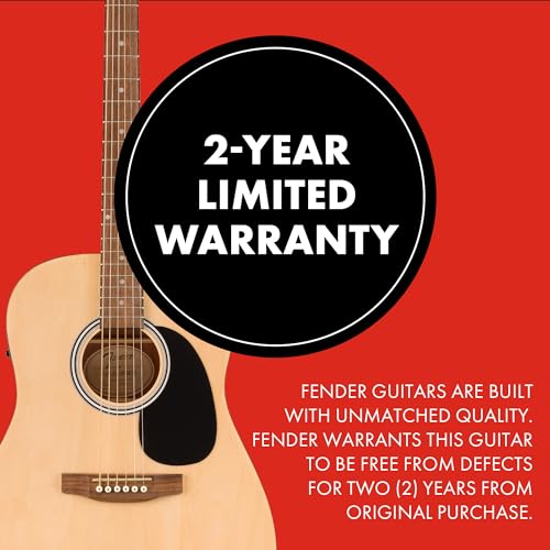 Fender FA-25CE Dreadnought Acoustic Electric Guitar, Beginner Guitar, with 2-Year Warranty, Includes Built-in Tuner and On-Board Volume and Tone Controls, Comes with Free Lessons, Sunburst