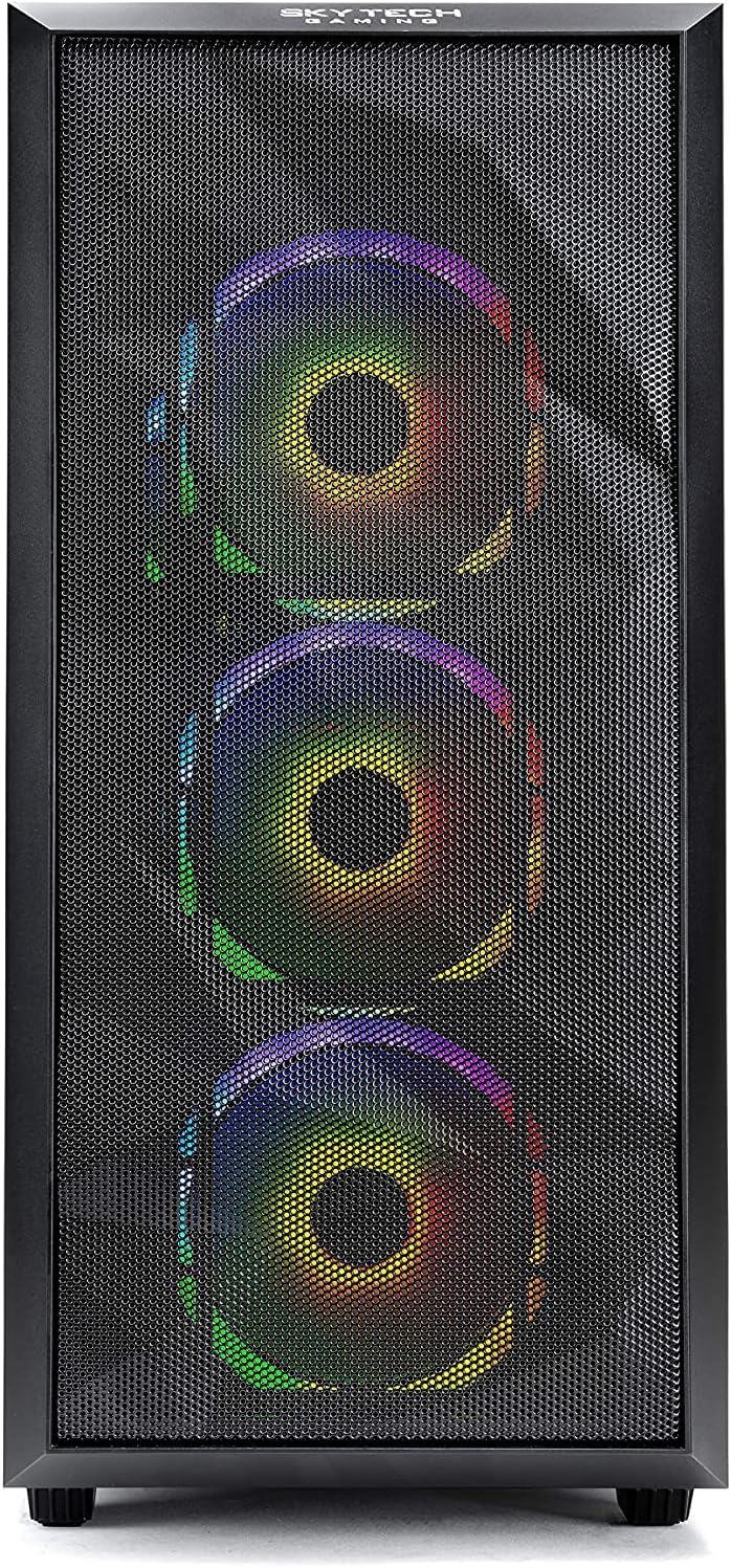 Skytech Chronos Gaming PC Desktop – Intel Core i5 12400F 2.5 GHz, NVIDIA RTX 4060, 1TB NVME SSD, 16GB DDR4 RAM 3200, 650W Gold PSU, 11AC Wi-Fi, Windows 11 Home 64-bit