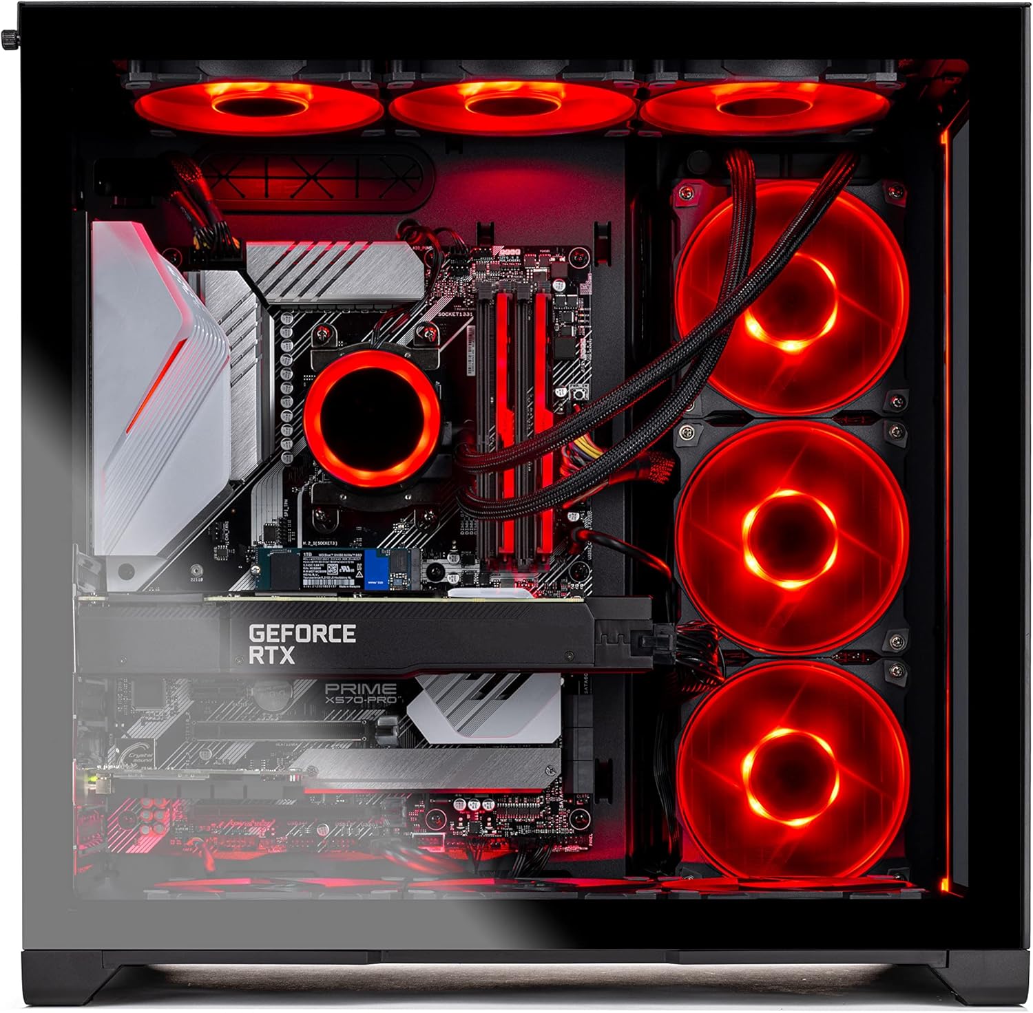 Skytech Prism II Gaming PC Desktop – AMD Ryzen 9 5950X 3.4 GHz, RTX 3090, 1TB NVME Gen4 SSD, 32G DDR4 3600 RGB, 1000W Gold PSU, 360mm AIO, AC Wi-Fi, Windows 11 Home 64-bit