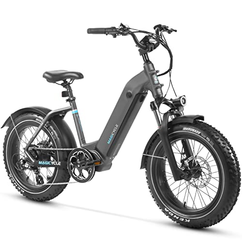MAGICYCLE Ocelot/Ocelot Pro Step Thru 20" Electric Bike for Adults 750W 52V E Bike 15Ah/20Ah Long Range Electric Bike Max 28 Mph 7 Speeds