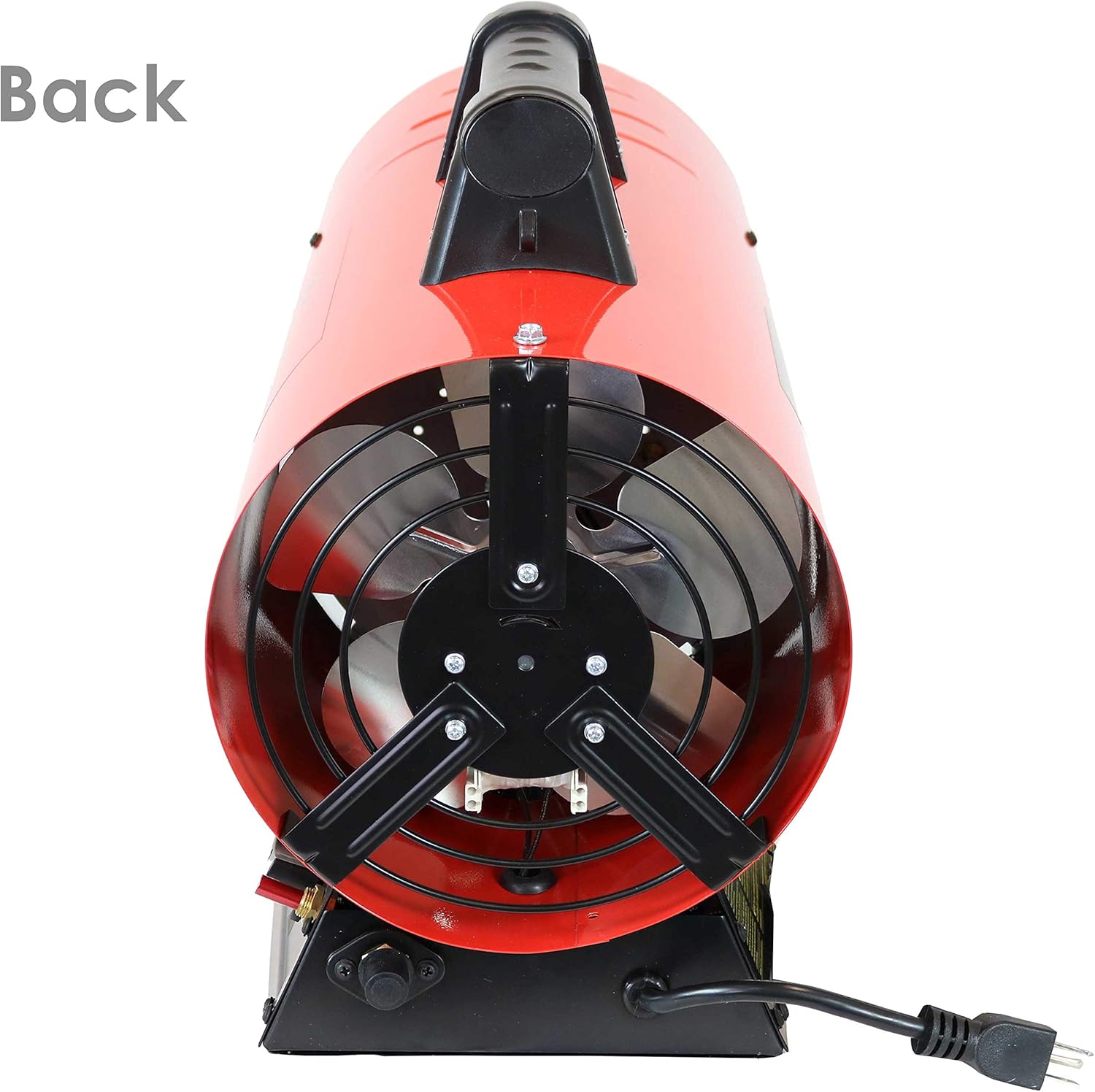 Sunnydaze 60,000 BTU Forced Air Propane Heater - Portable Heat for Construction Sites - Auto-Shutoff for Overheating Protection - Adjustable Heating Output - Piezo Ignition - Red and Black