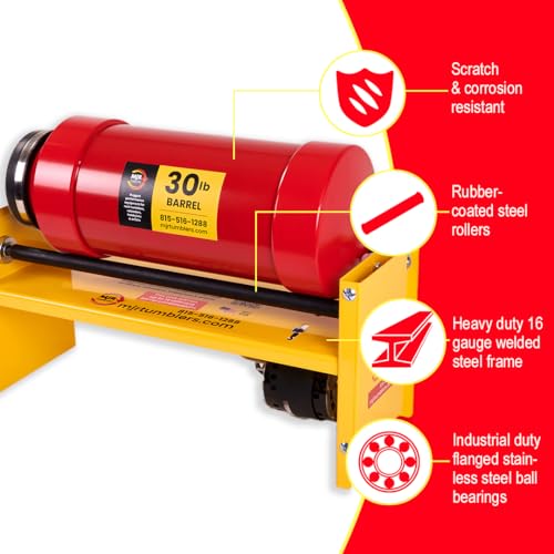 MJR Tumblers Single Barrel Rock Tumbler - Rock Polisher Machine, Tumbling Equipment for Stone, Glass, and Metal Collection, Polishing Tool for Adults & Kids, 40 lb