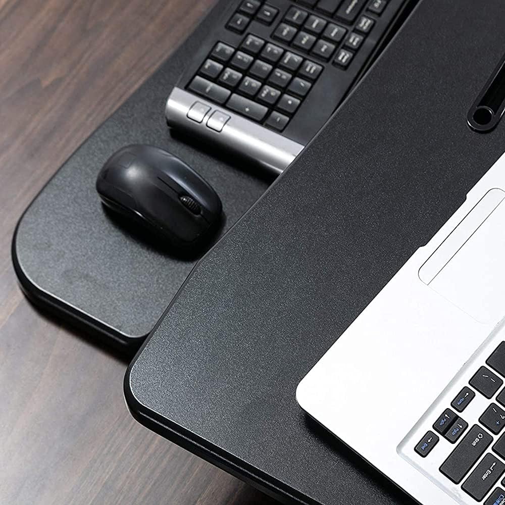 32 Inch Adjustable Height Standing Desk Converter Wide Laptop Riser or Dual Monitor Workstation, Black