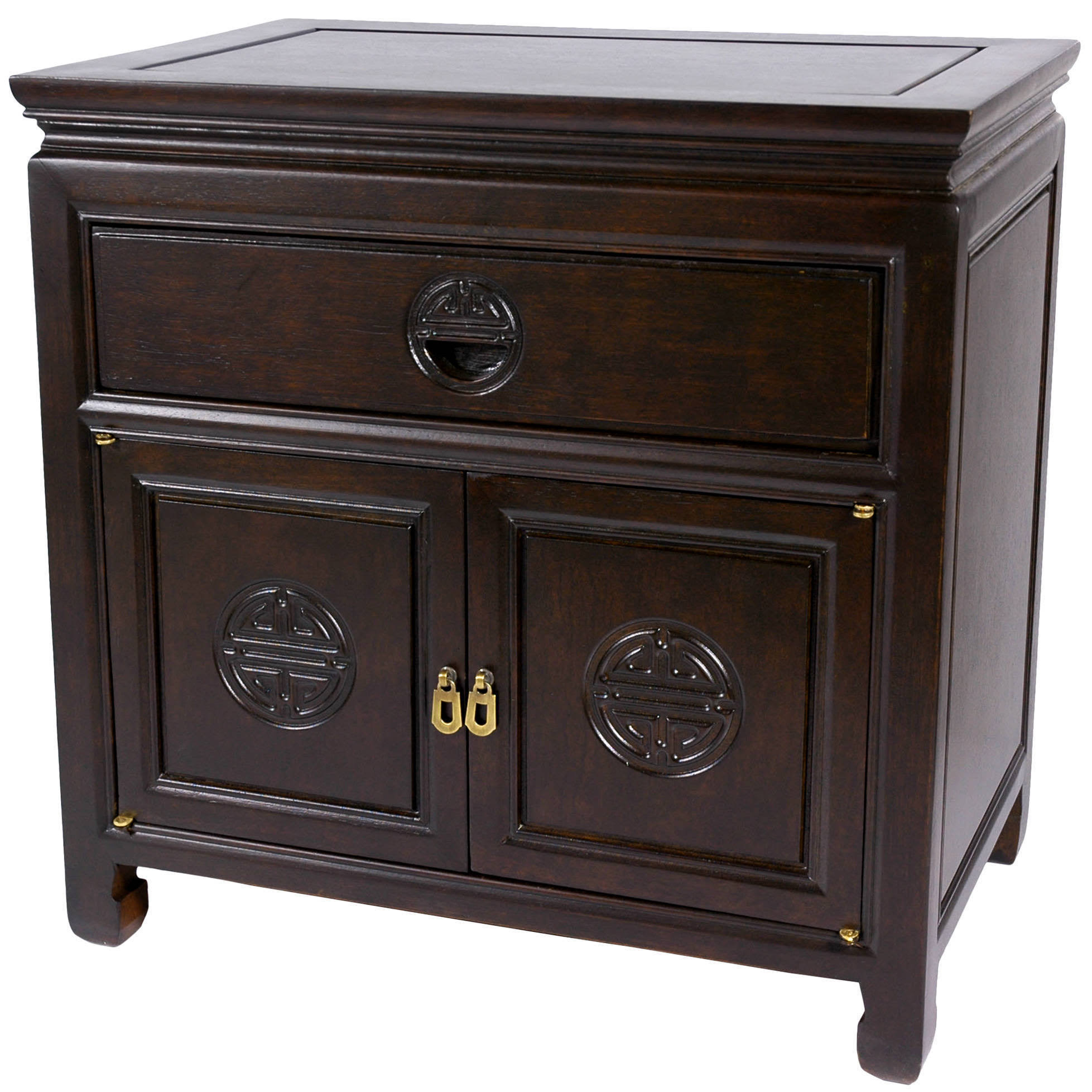 Oriental Furniture Bedside Cabinet - Cherry