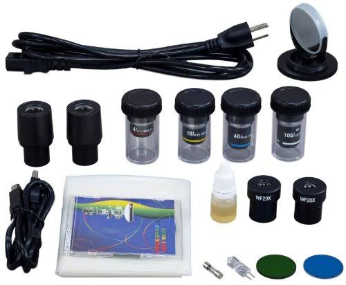 OMAX 40X-2000X Digital Darkfield Binocular Compound Microscope with Built-in 3.0MP USB Camera and Dry Darkfield Condenser