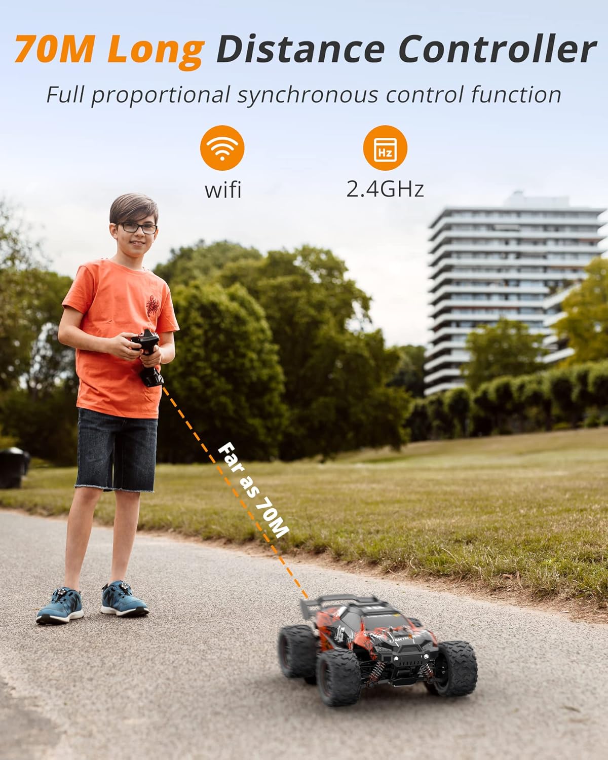 RC Truck 60 KM/H High Speed (1:18 Scale) - Brushless Offroad Remote Control Truck for Boys and Adults KIDOMO