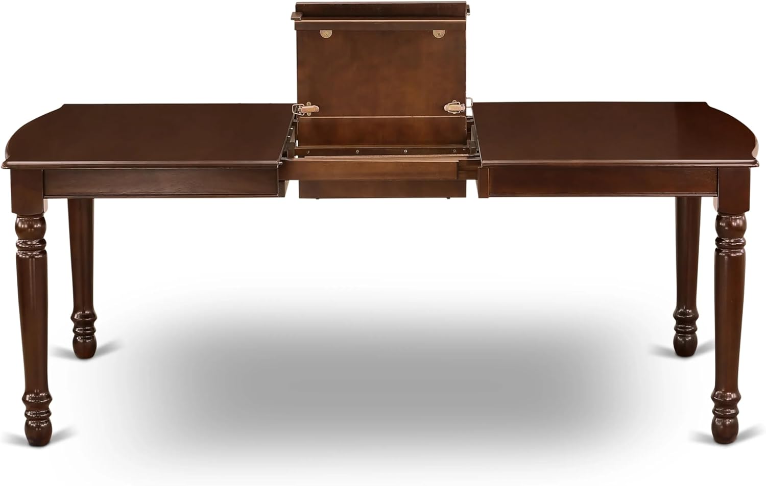 East West Furniture Dover 7 Piece Dining Room Set Consists of a Rectangle Wooden Table with Butterfly Leaf and 6 Upholstered Chairs, 42x78 Inch, Mahogany